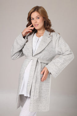 Image of Dantelli Yaka Lohusa Pijama ve Melanj Sabahlık Takımı - 1004