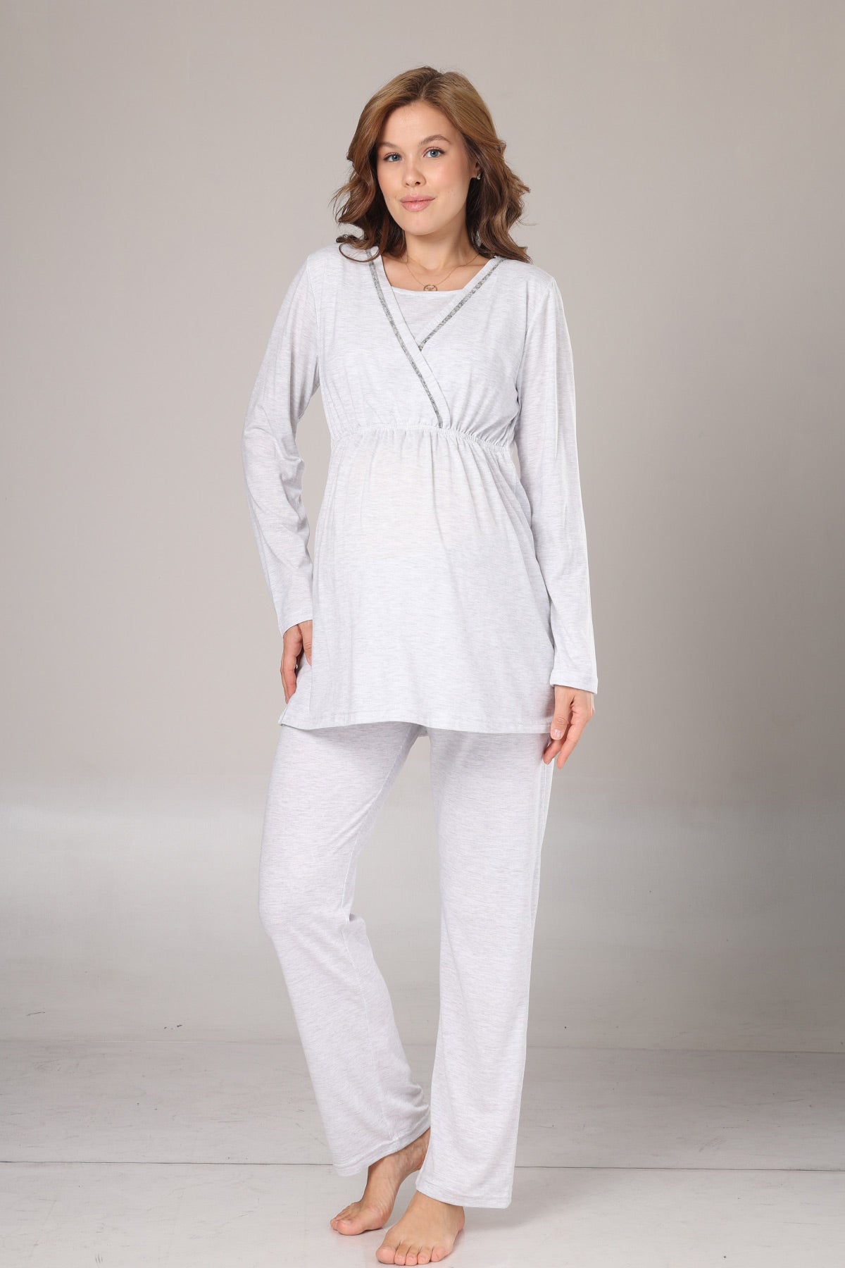 Kruvaze Lohusa Pijama ve Polar Sabahlık Takımı - 1019