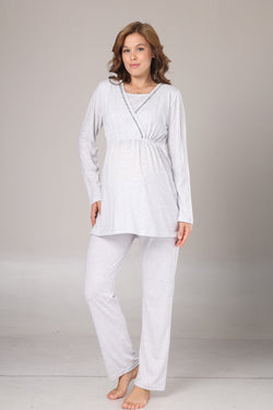 Image of Kruvaze Lohusa Pijama ve Polar Sabahlık Takımı - 1019