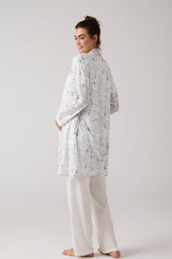 Image of Dantelli Lohusa Pijama ve Desenli Sabahlık Takımı - 1019