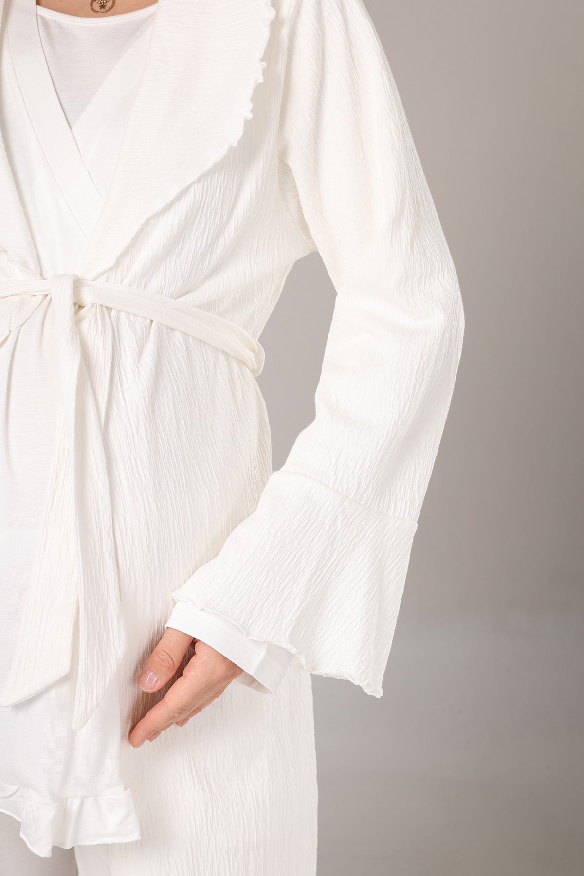 Kruvaze Lohusa Pijama ve Jakar Sabahlık Takımı - 1030