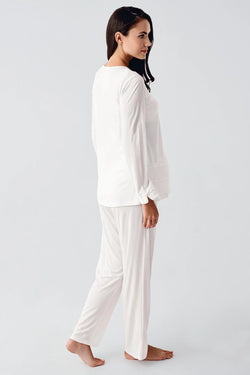 Image of Jakarlı Lohusa Pijama ve Sabahlık Takımı - 11300
