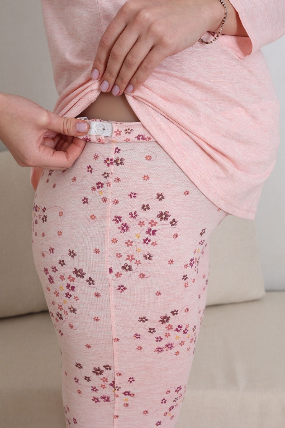 Hello Mom Baskılı Lohusa Pijama Takımı - 1172