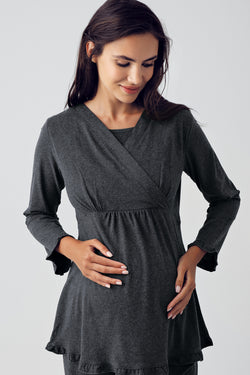 Image of Pamuklu Kruvaze Lohusa Pijama Takımı - 13201