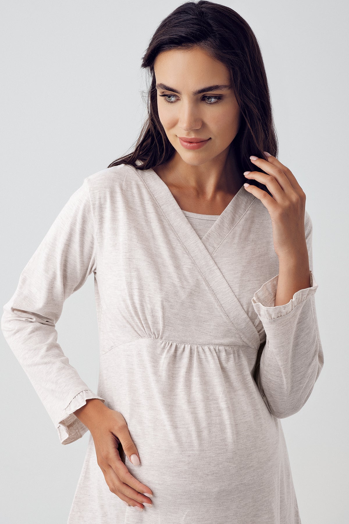 Pamuklu Kruvaze Lohusa Pijama Takımı - 13201