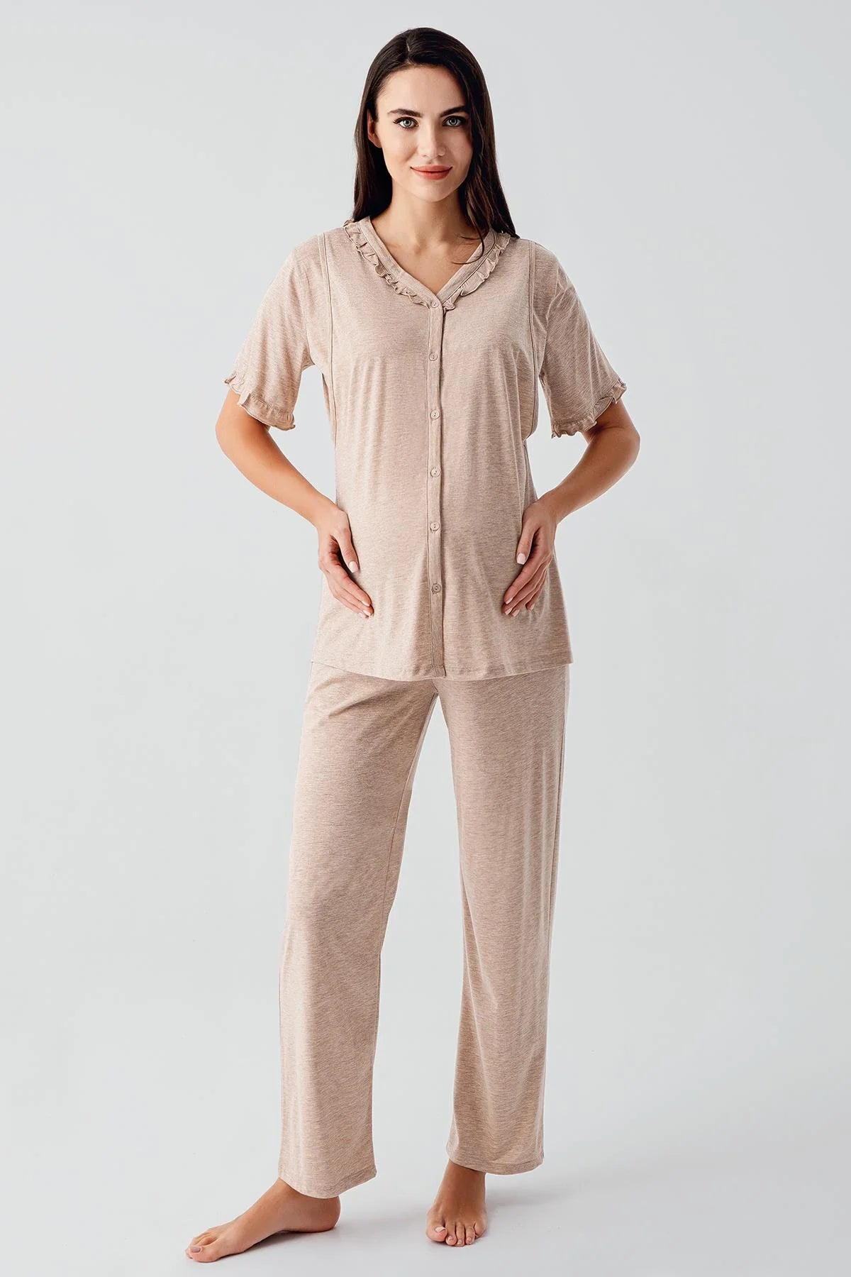 Çift Emzirme Özellikli Lohusa Pijama Takımı - 17200