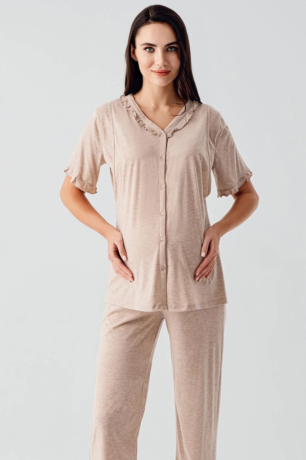 Çift Emzirme Özellikli Lohusa Pijama Takımı - 17200