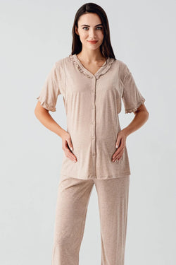 Image of Çift Emzirme Özellikli Lohusa Pijama Takımı - 17200