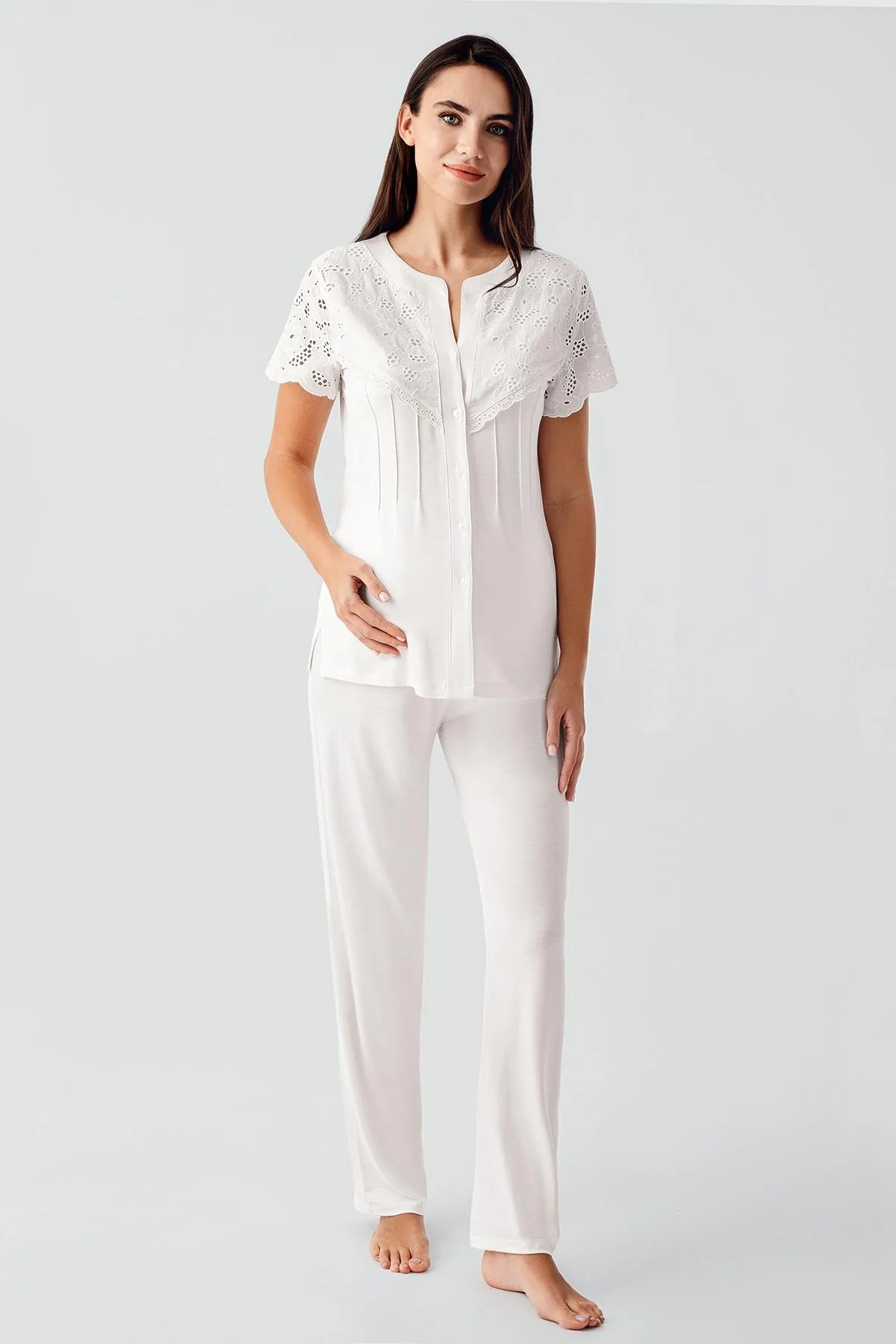 Fisto Detaylı Lohusa Pijama Takımı - 17203
