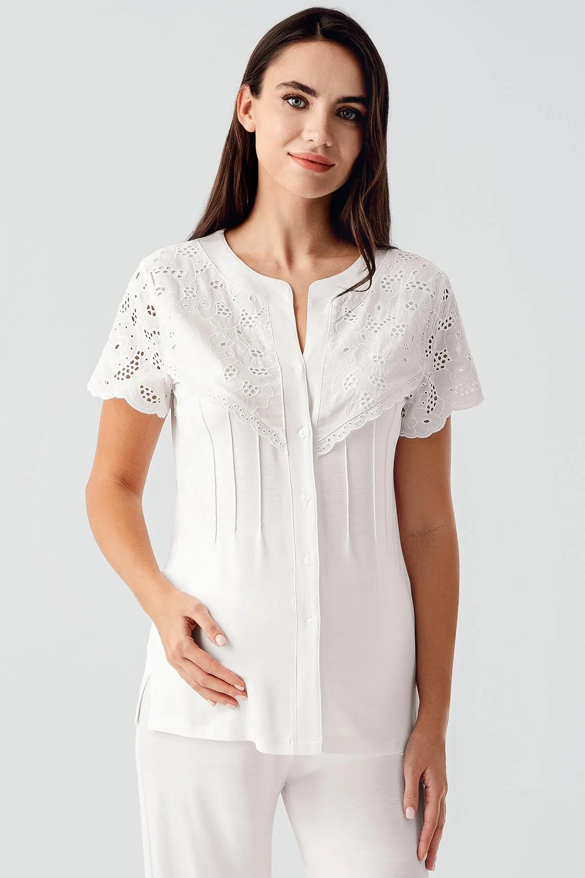 Fisto Detaylı Lohusa Pijama Takımı - 17203