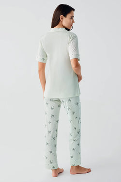 Image of Fiyonk Desenli Lohusa Pijama Takımı - 17207