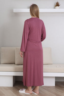 Image of Dantelli V-Yaka Lohusa Gecelik ve Sabahlık Takımı - 2290