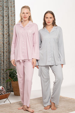 Image of Puantiyeli Lohusa Pijama Takımı - 5727
