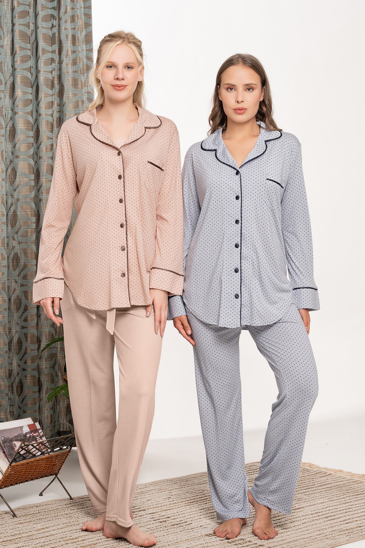 Kalp Desenli Lohusa Pijama Takımı - 5811