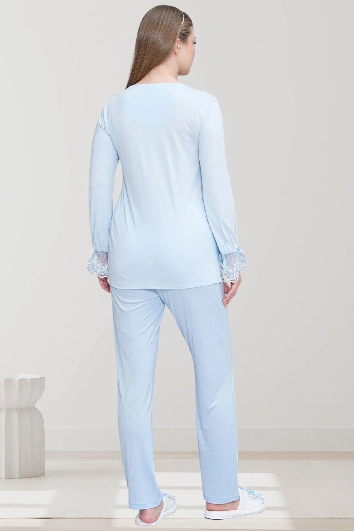Dantel İşlemeli Lohusa Pijama Takımı - 6300