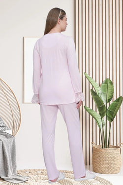 Image of Dantel İşlemeli Lohusa Pijama Takımı - 6300